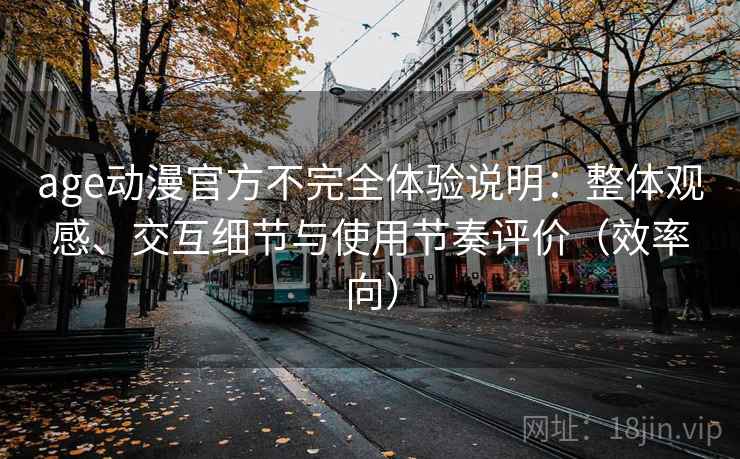 age动漫官方不完全体验说明：整体观感、交互细节与使用节奏评价（效率向）