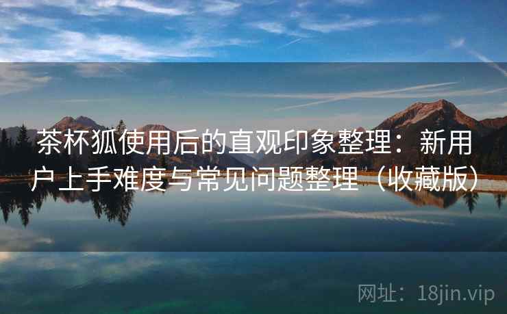 茶杯狐使用后的直观印象整理：新用户上手难度与常见问题整理（收藏版）