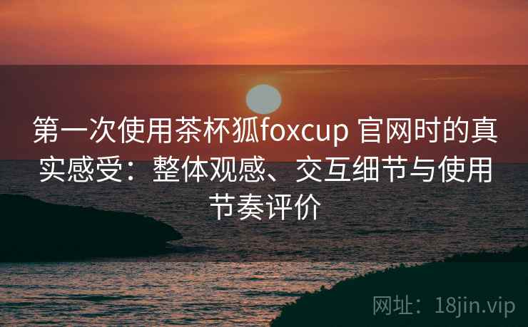 第一次使用茶杯狐foxcup 官网时的真实感受：整体观感、交互细节与使用节奏评价
